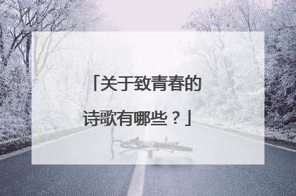 关于致青春的诗歌有哪些？