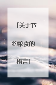 关于节约粮食的格言