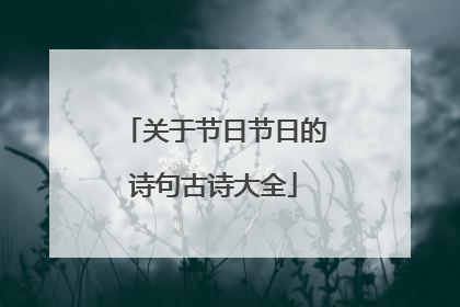 关于节日节日的诗句古诗大全