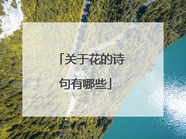关于花的诗句有哪些