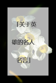 关于英雄的名人名言