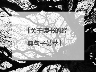 关于读书的经典句子荟萃