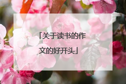 关于读书的作文的好开头