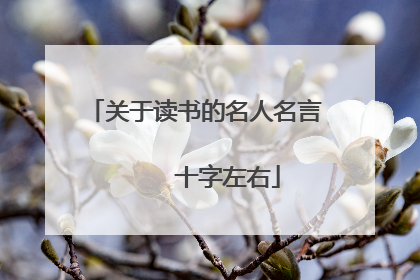 关于读书的名人名言               十字左右
