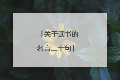 关于读书的名言二十句