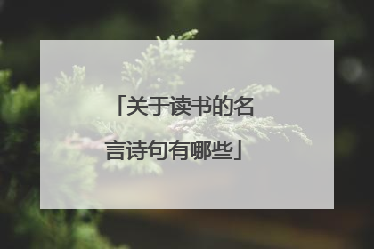 关于读书的名言诗句有哪些