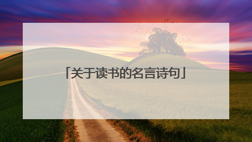 关于读书的名言诗句