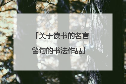 关于读书的名言警句的书法作品