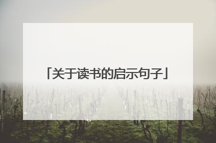 关于读书的启示句子