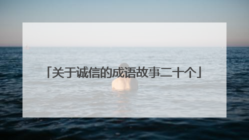 关于诚信的成语故事二十个