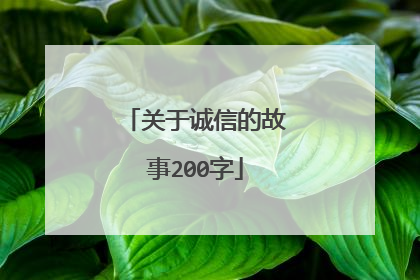 关于诚信的故事200字