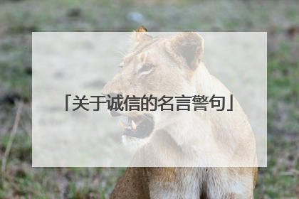 关于诚信的名言警句