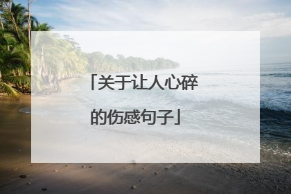 关于让人心碎的伤感句子