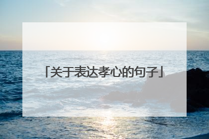 关于表达孝心的句子
