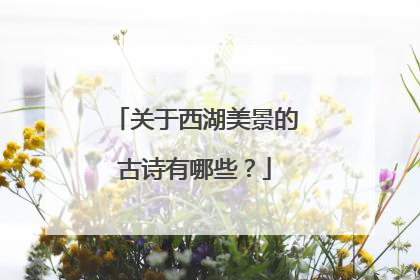 关于西湖美景的古诗有哪些？