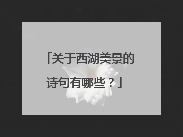 关于西湖美景的诗句有哪些？