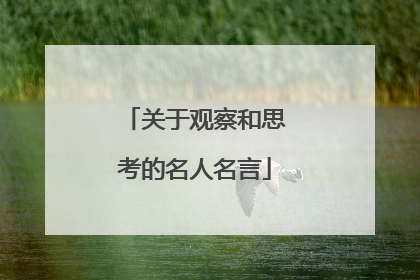 关于观察和思考的名人名言