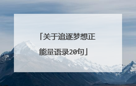 关于追逐梦想正能量语录20句