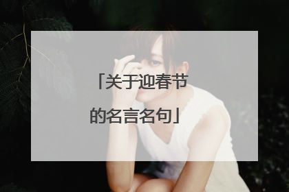 关于迎春节的名言名句