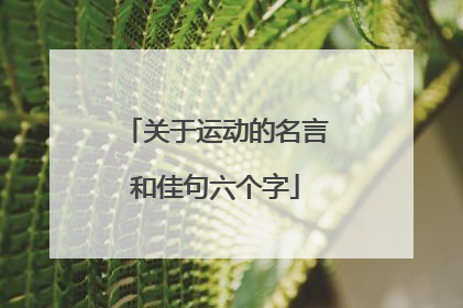 关于运动的名言和佳句六个字