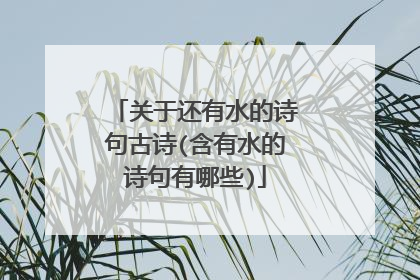 关于还有水的诗句古诗(含有水的诗句有哪些)