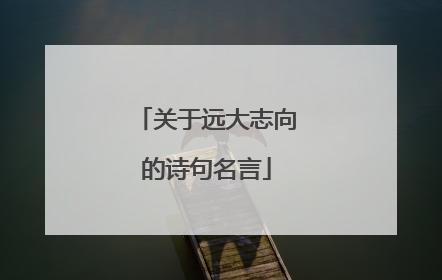 关于远大志向的诗句名言