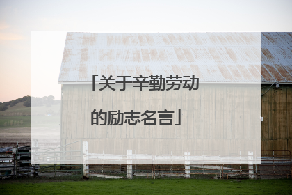关于辛勤劳动的励志名言