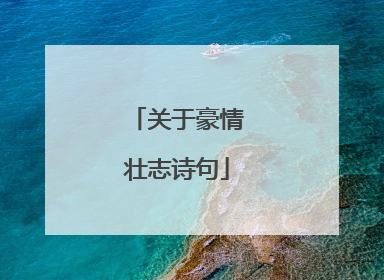 关于豪情壮志诗句