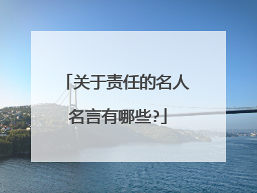 关于责任的名人名言有哪些?