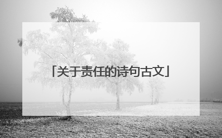 关于责任的诗句古文