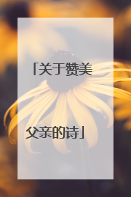 关于赞美父亲的诗