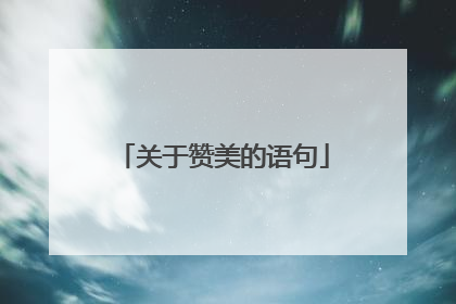 关于赞美的语句