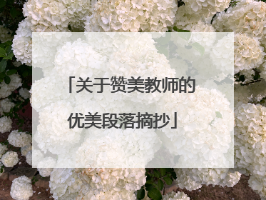 关于赞美教师的优美段落摘抄