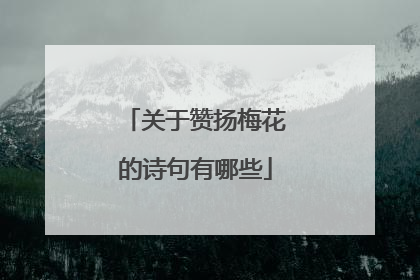 关于赞扬梅花的诗句有哪些