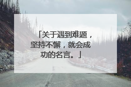 关于遇到难题，坚持不懈，就会成功的名言。