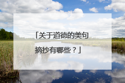关于道德的美句摘抄有哪些？