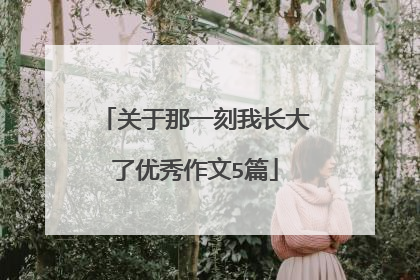 关于那一刻我长大了优秀作文5篇