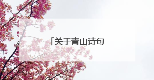 关于青山诗句诗词名句网