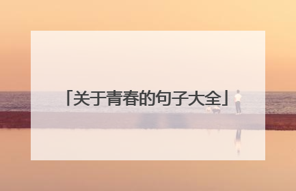 关于青春的句子大全