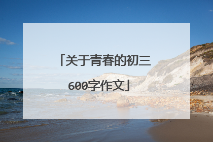 关于青春的初三600字作文