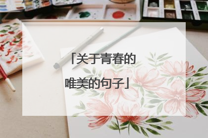 关于青春的唯美的句子