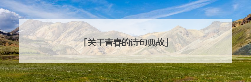 关于青春的诗句典故