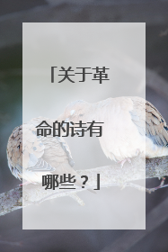 关于革命的诗有哪些？