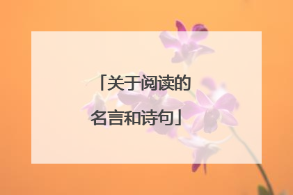 关于阅读的名言和诗句