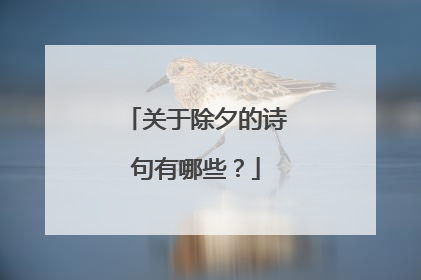 关于除夕的诗句有哪些？