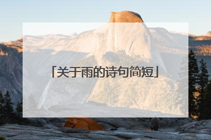 关于雨的诗句简短