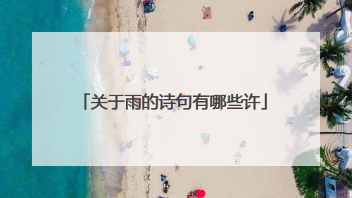 关于雨的诗句有哪些许
