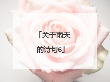关于雨天的诗句6
