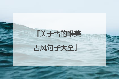 关于雪的唯美古风句子大全