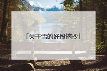 关于雪的好段摘抄
